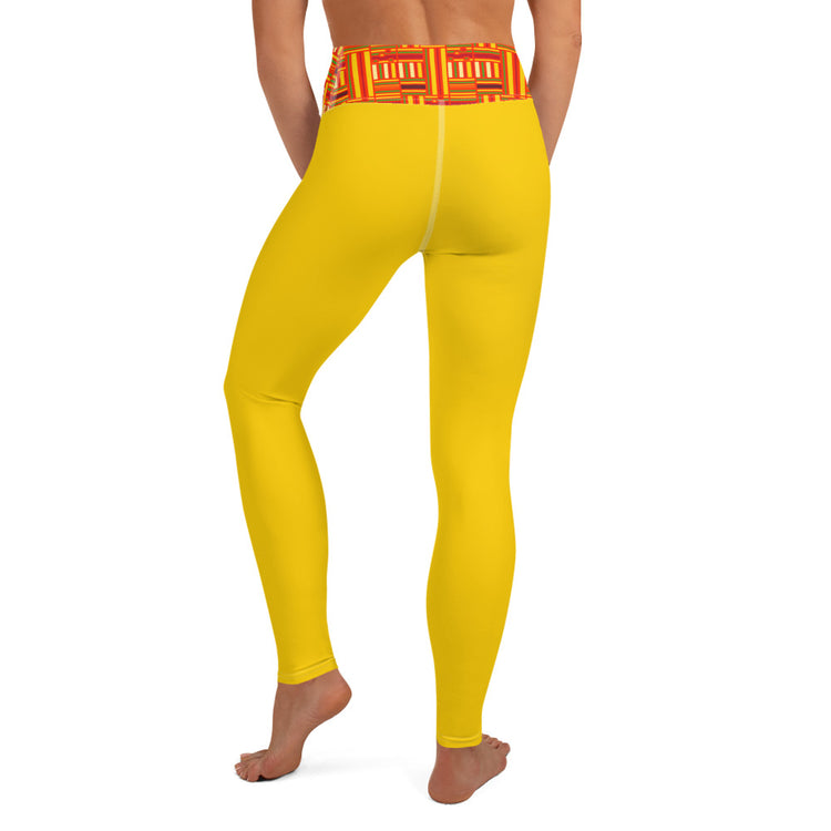 SixTriple8 Women's Moisture-Wicking, Four-Way Stretch Yellow Leggings