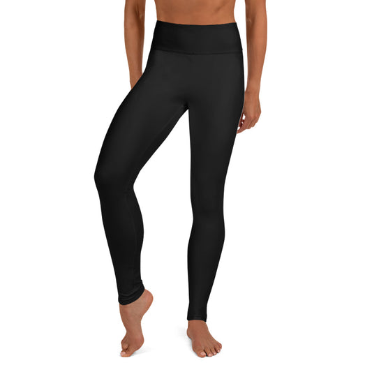 SixTriple8 Women's High Waist, Moisture-Wicking, Four-Way Stretch, All-Black Yoga Leggings