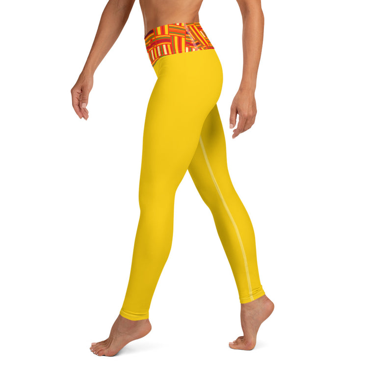 SixTriple8 Women's Moisture-Wicking, Four-Way Stretch Yellow Leggings